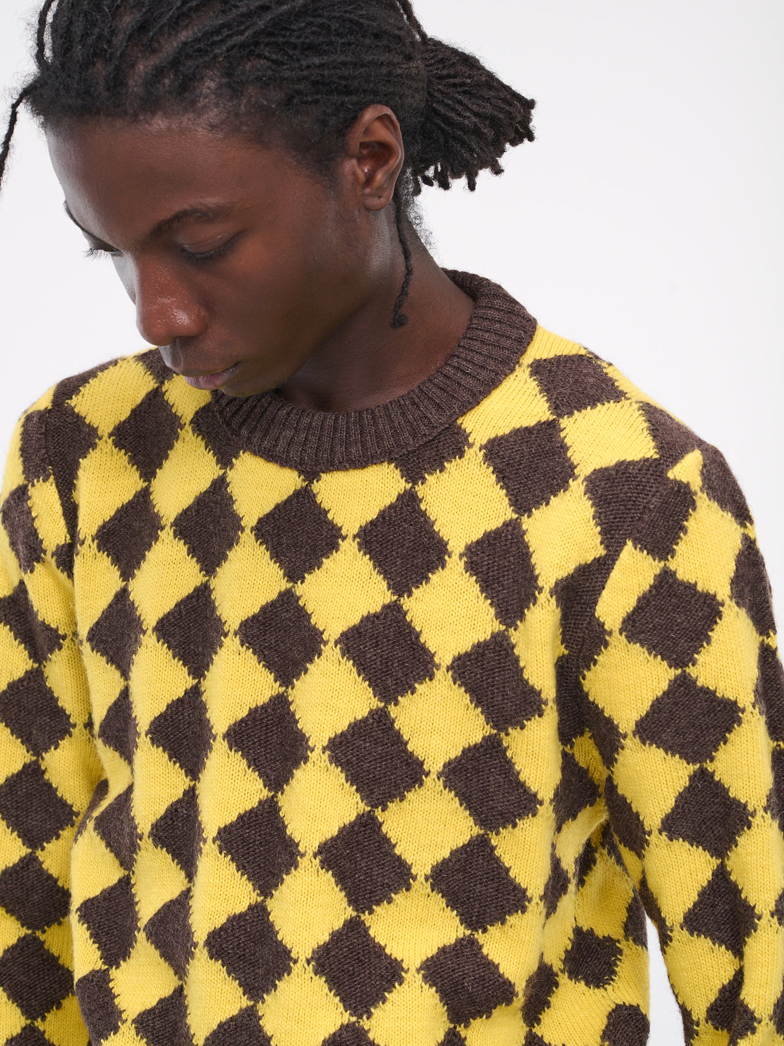 Argyle Intarsia Jumper (772546V3NN0-2179-BUTTERSCOTCH)