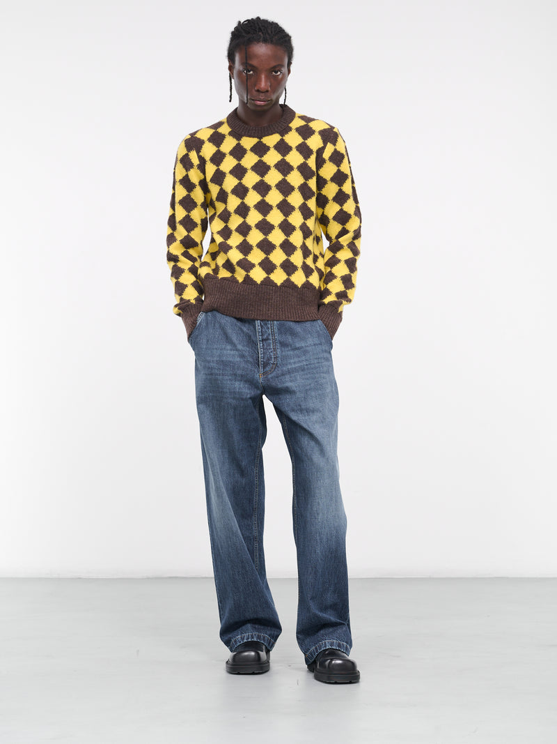 Argyle Intarsia Jumper (772546V3NN0-2179-BUTTERSCOTCH)