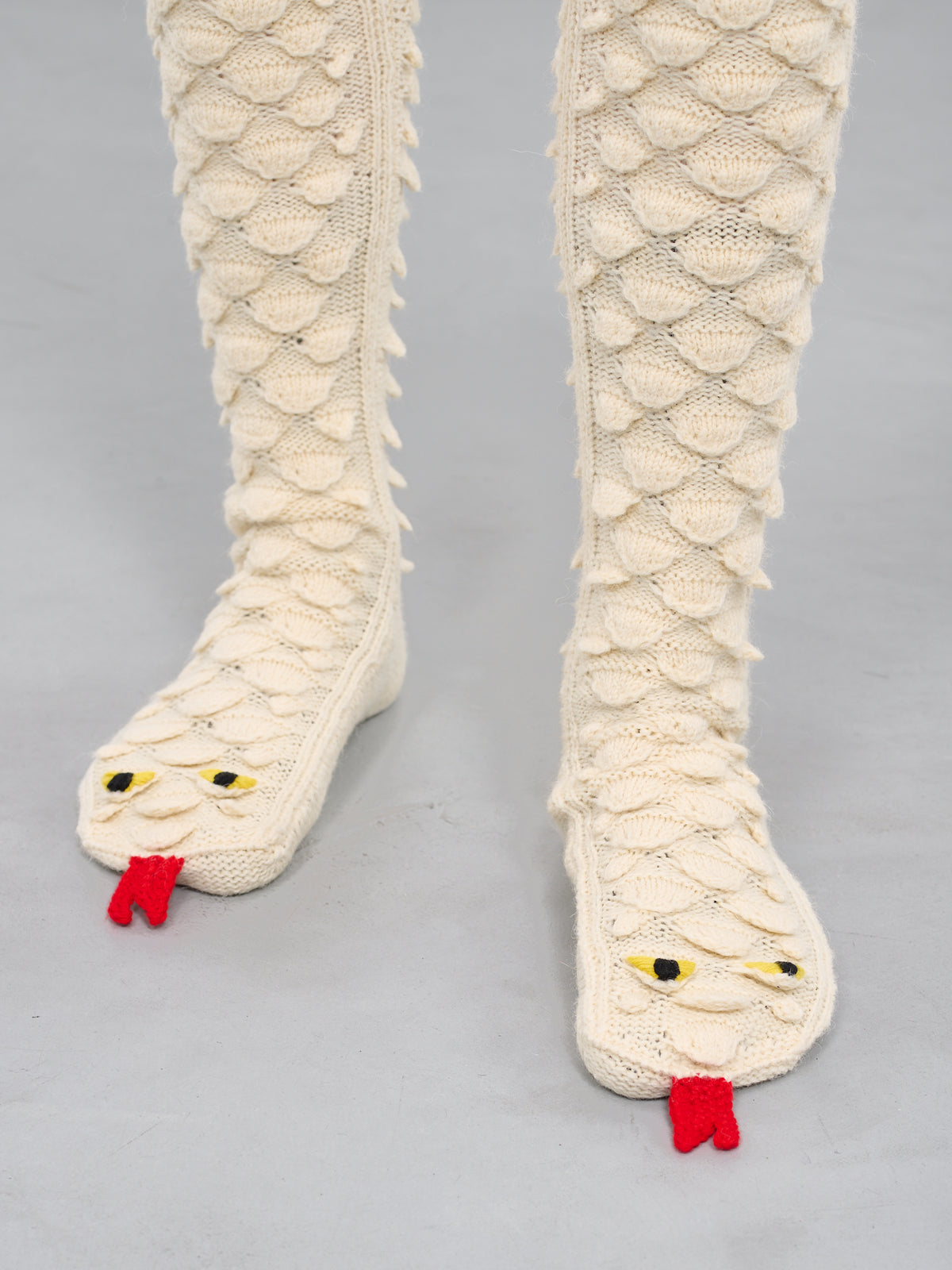 Snake Scales Wool Socks (774794V3N90-103-IVORY)