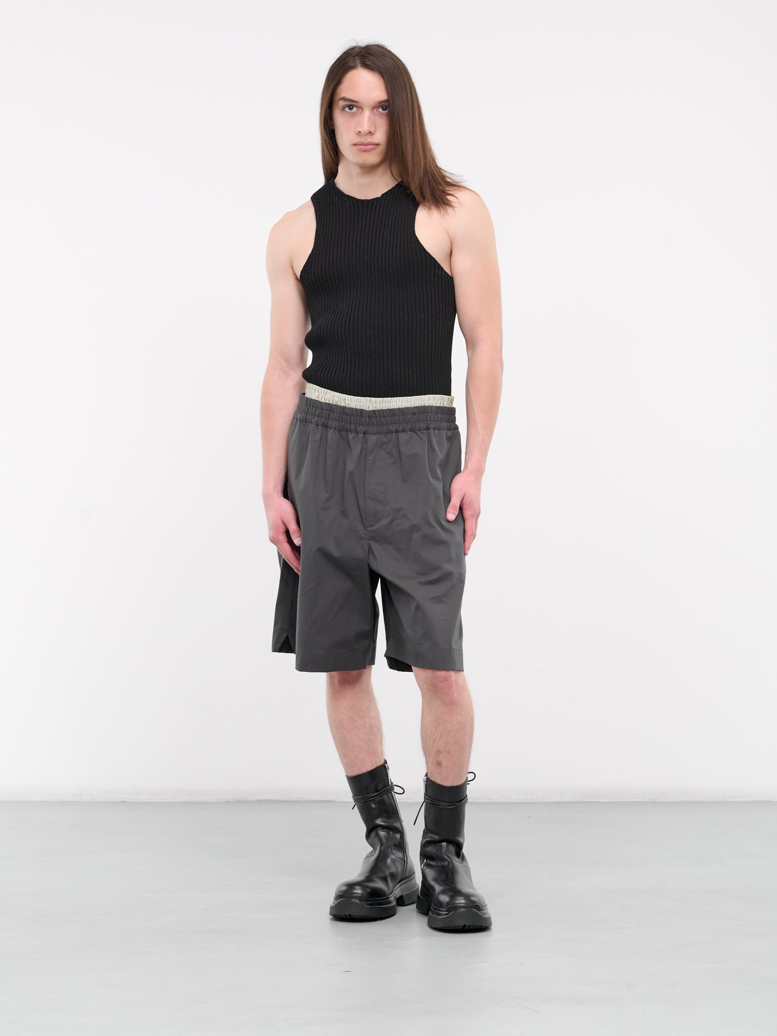 Layered Jersey Shorts (785715V3G20-1235-IRON)