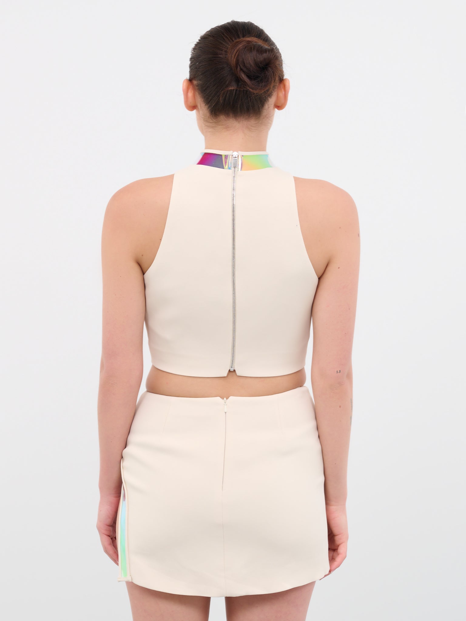 Iridescent Crop Top (78T-ECRU-LIGHT-IRIDESCENT)