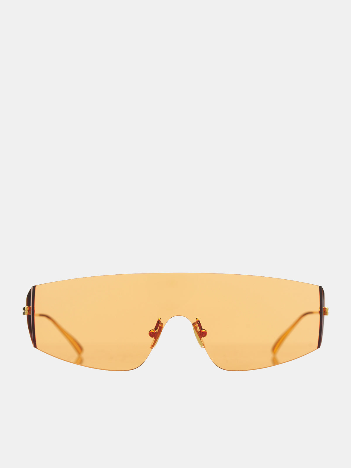 Futuristic Shield Sunglasses (791652V4450-1431-OYSTER-GOLD)
