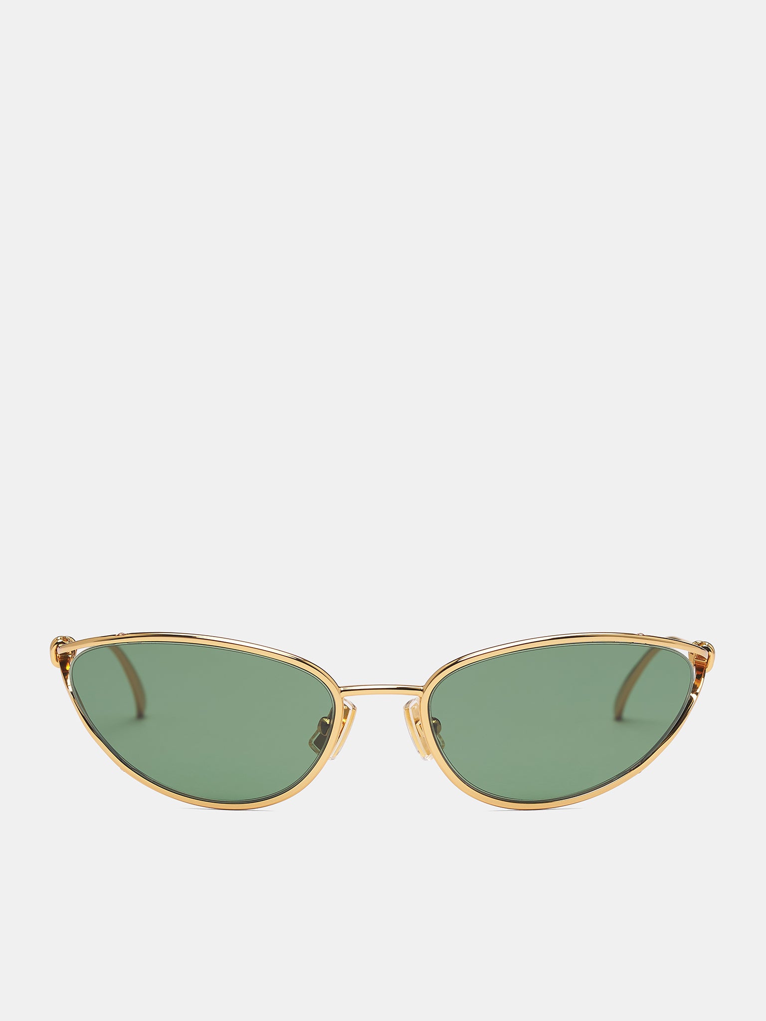 サングラス BOTTEGA VENETA SUN GLASS (799386V4450 8045) Gold Knot Cat Eye Sunglasses (799386V4450-8045-GOLD-GREEN)