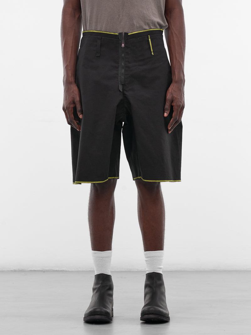 Contrast Trim Shorts (7OY-SHORTS-BLACK)