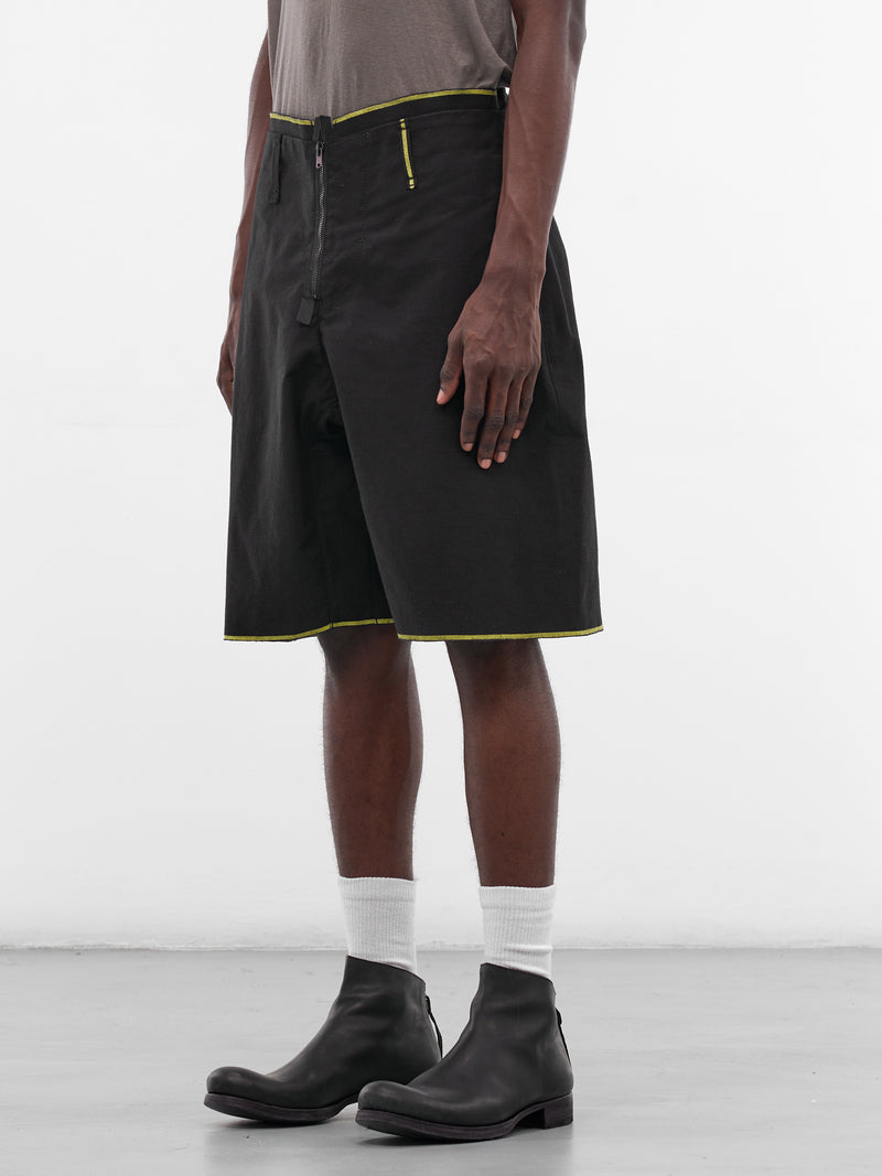 Contrast Trim Shorts (7OY-SHORTS-BLACK)