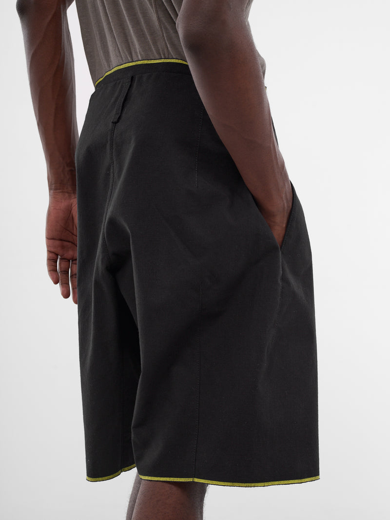 Contrast Trim Shorts (7OY-SHORTS-BLACK)