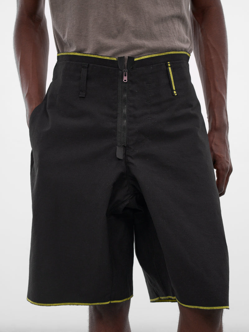 Contrast Trim Shorts (7OY-SHORTS-BLACK)