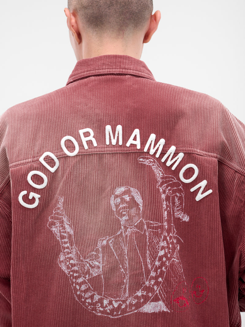 Burgundy Corduroy Work Zip Jacket (7U001Q3009-BURGUNDY)