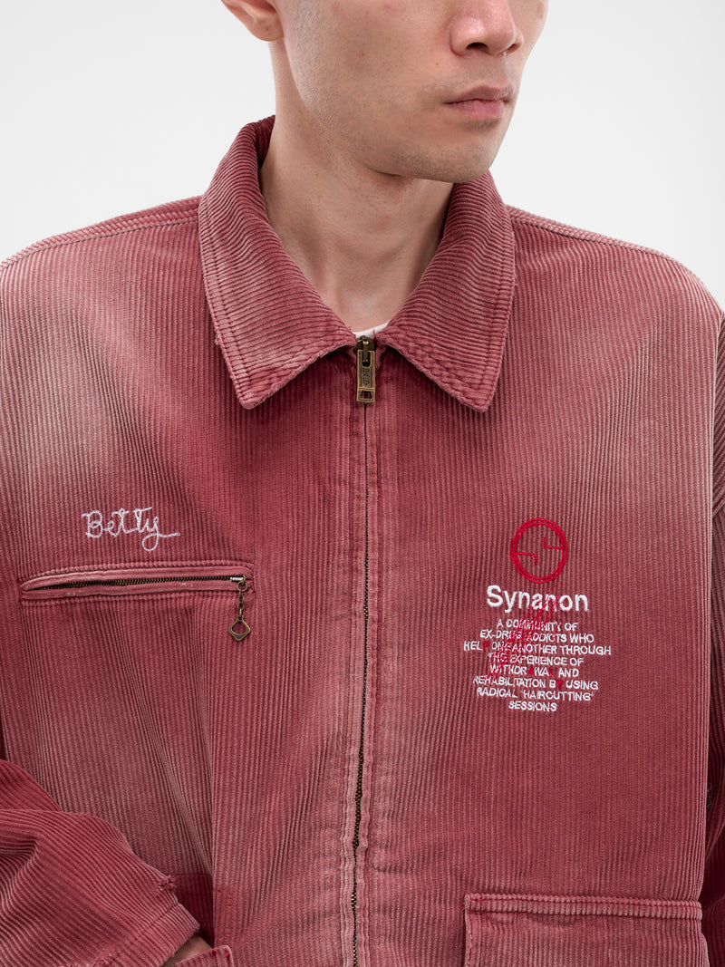 Burgundy Corduroy Work Zip Jacket (7U001Q3009-BURGUNDY)