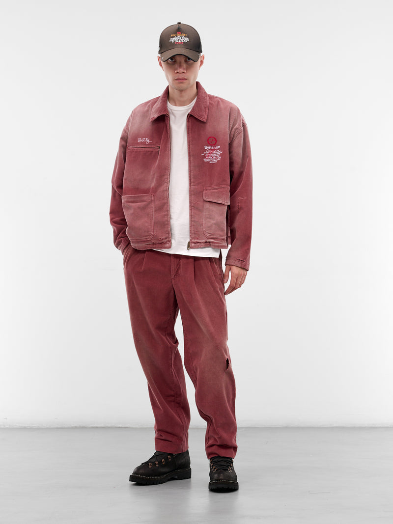 Burgundy Corduroy Work Zip Jacket (7U001Q3009-BURGUNDY)