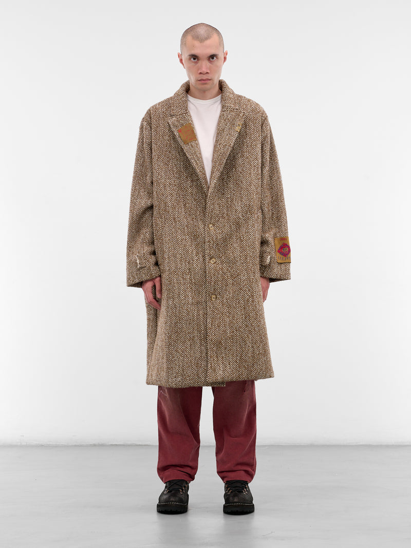 Brown Survival Tools Wool Overcoat (7U005Q3009-BROWN)