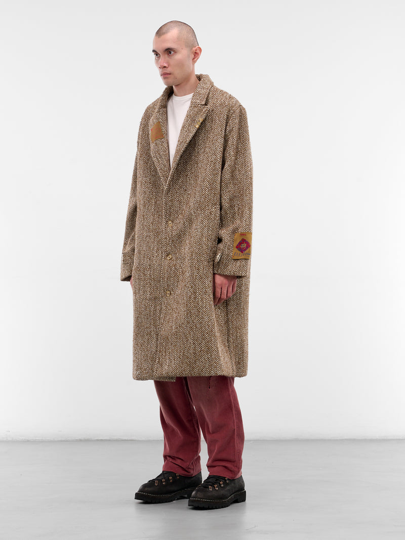 Brown Survival Tools Wool Overcoat (7U005Q3009-BROWN)