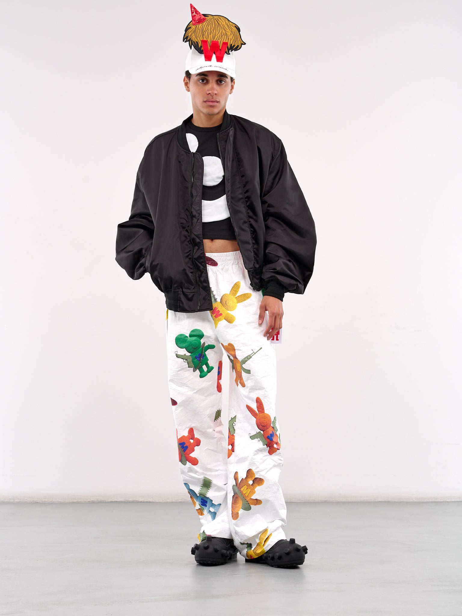 Elasticated Print Trousers (2011-CC31-WHITE)