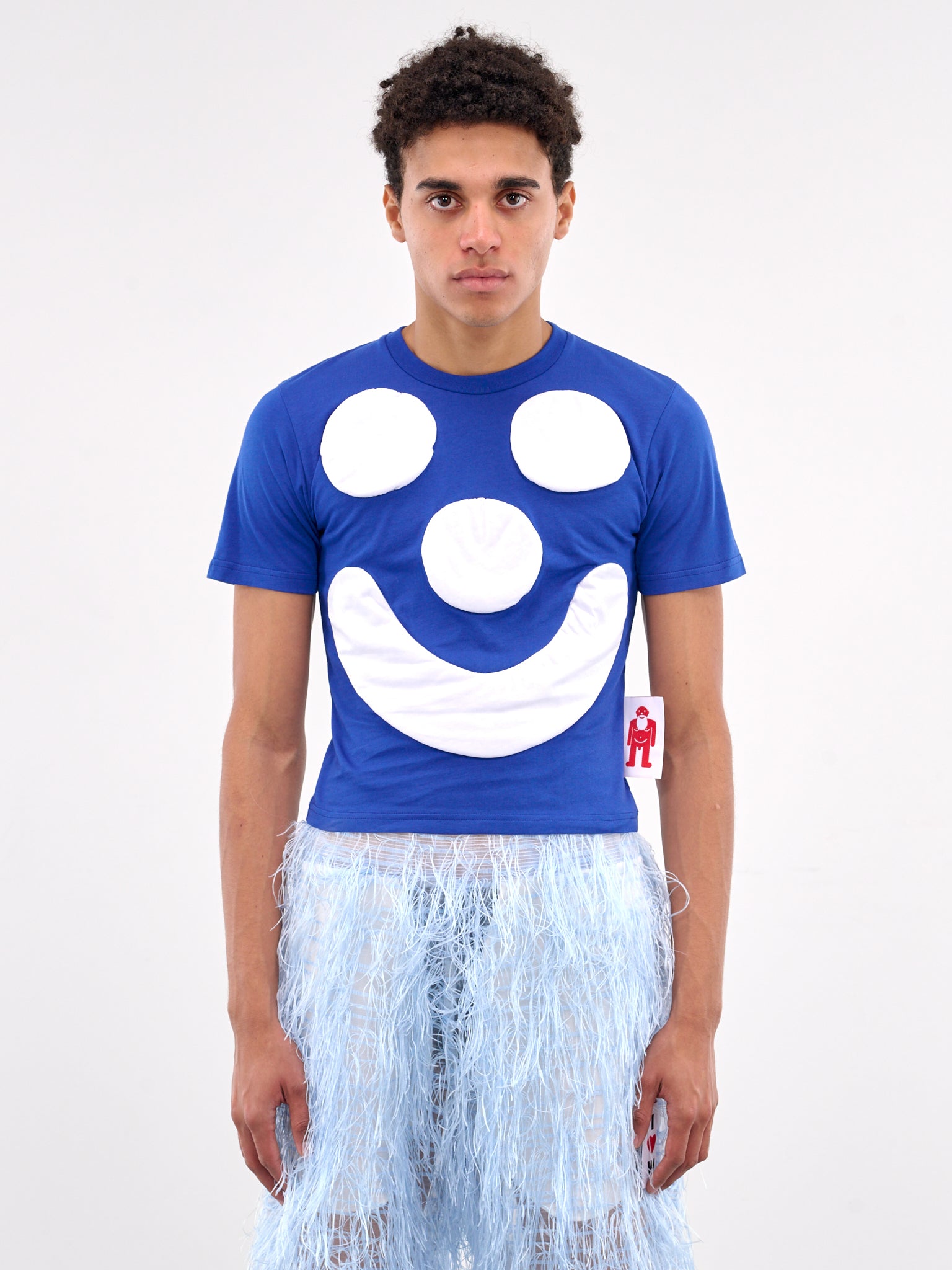 Smile Graphic Cropped Slim Tee (8007-CC34-MAZZARINE-BLUE)