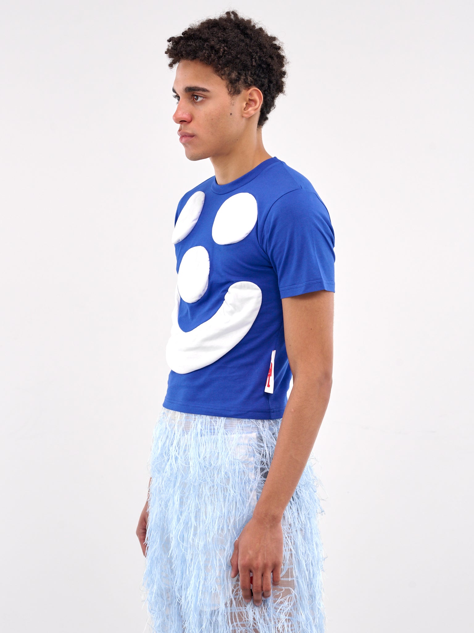 Smile Graphic Cropped Slim Tee (8007-CC34-MAZZARINE-BLUE)