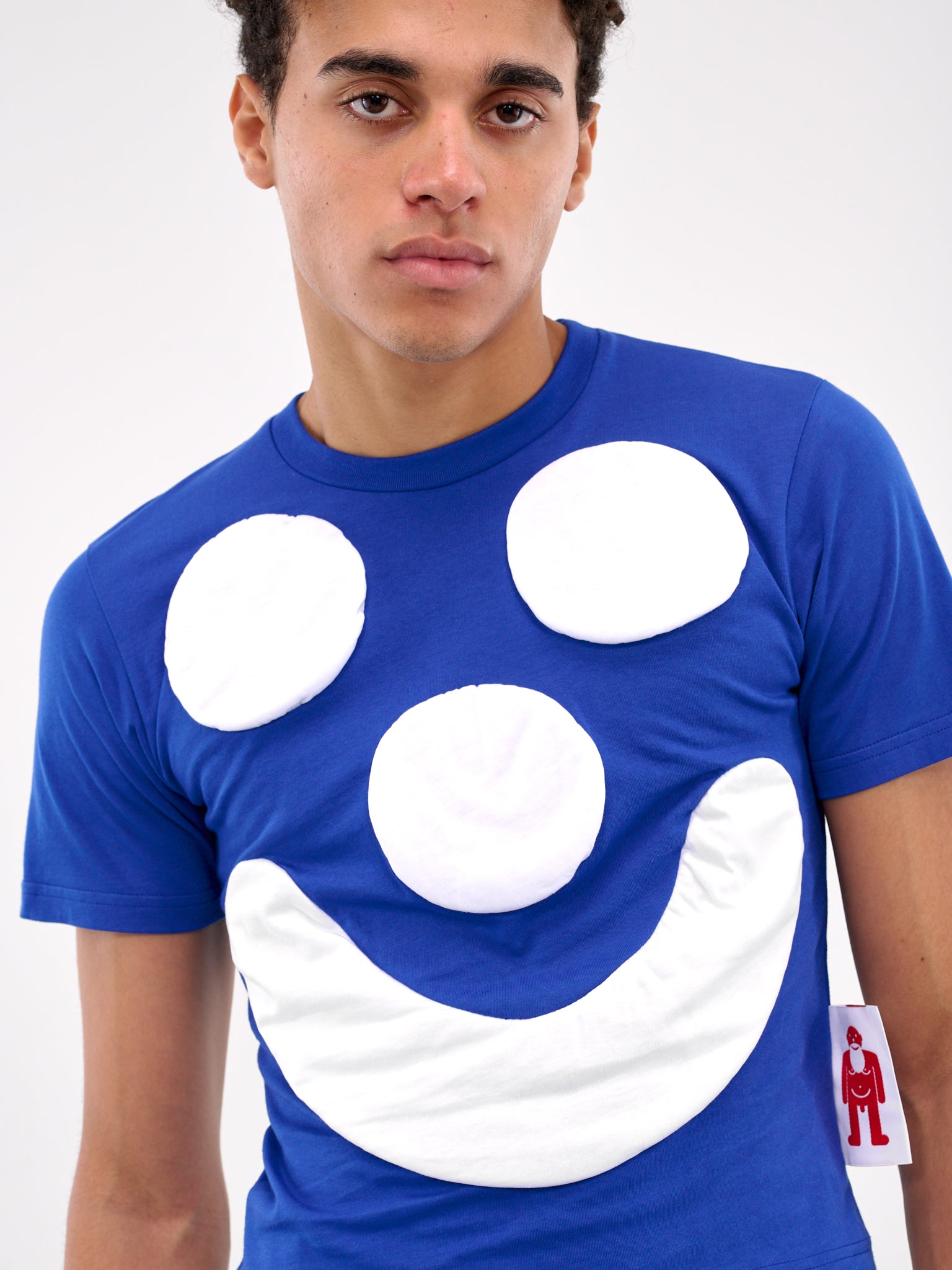 Smile Graphic Cropped Slim Tee (8007-CC34-MAZZARINE-BLUE)