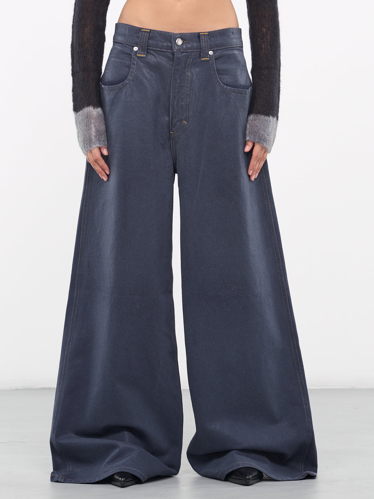 Ultra Wide Coated Jeans (8023-EL-C-COATED-INDIGO)