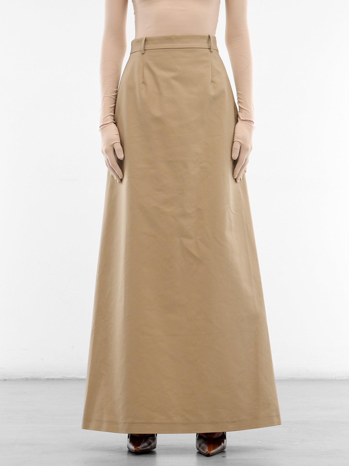 Beige Hybrid Pants Maxi Skirt (8037-2500-BEIGE)