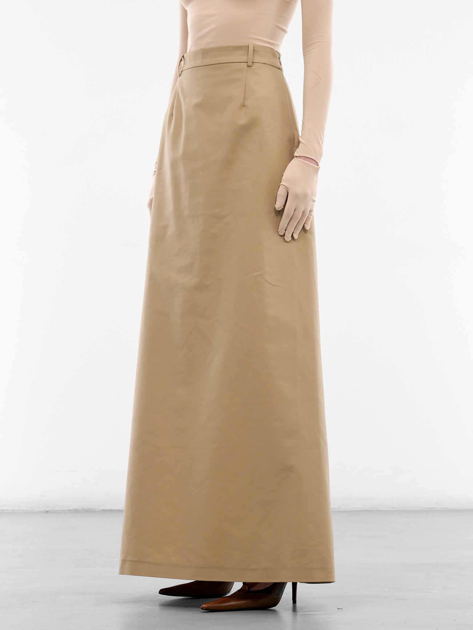 Beige Hybrid Pants Maxi Skirt (8037-2500-BEIGE)