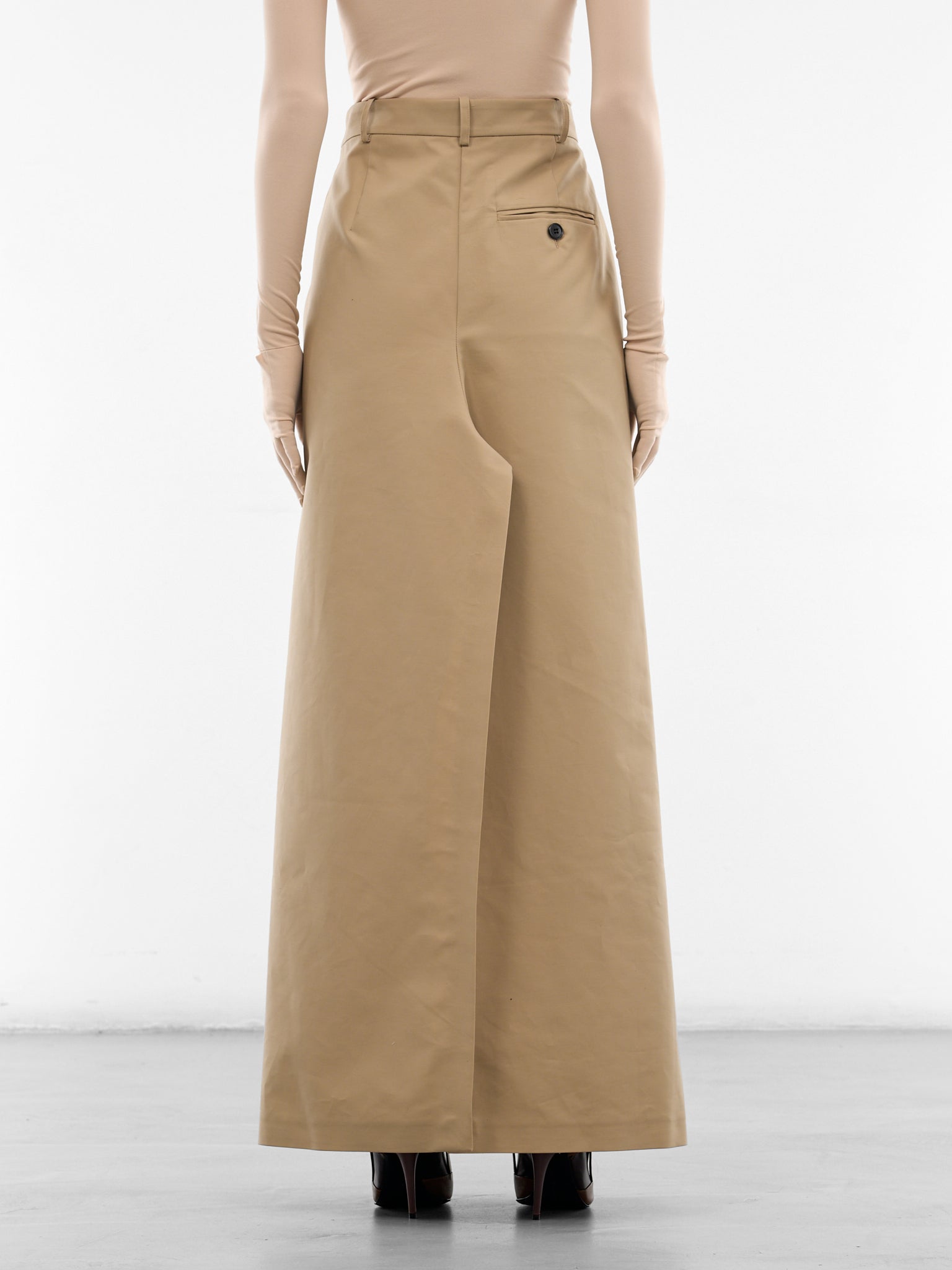 Beige Hybrid Pants Maxi Skirt (8037-2500-BEIGE)