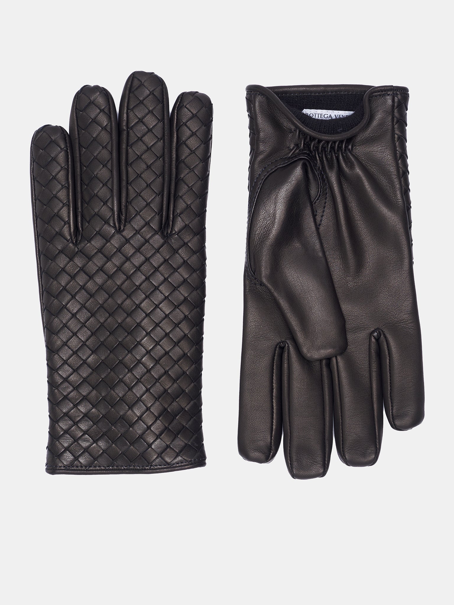 bottega veneta handschuhe Intrecciato Leather Gloves (804440V0171-1000-BLACK)