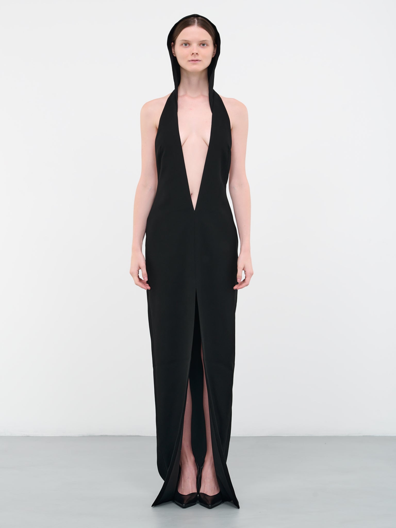 Hooded Maxi Dress (805-BLACK) Hooded Maxi Dress (805-BLACK)