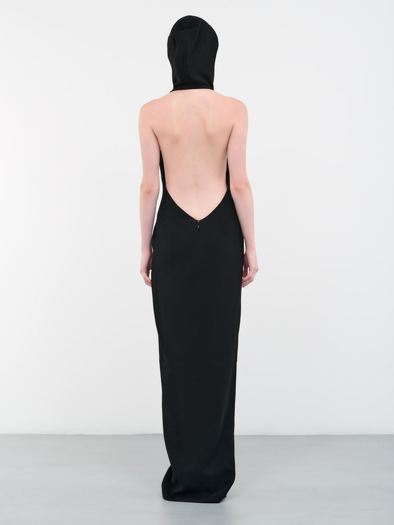 Hooded Maxi Dress (805-BLACK)