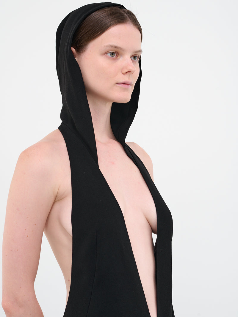 Hooded Maxi Dress (805-BLACK)