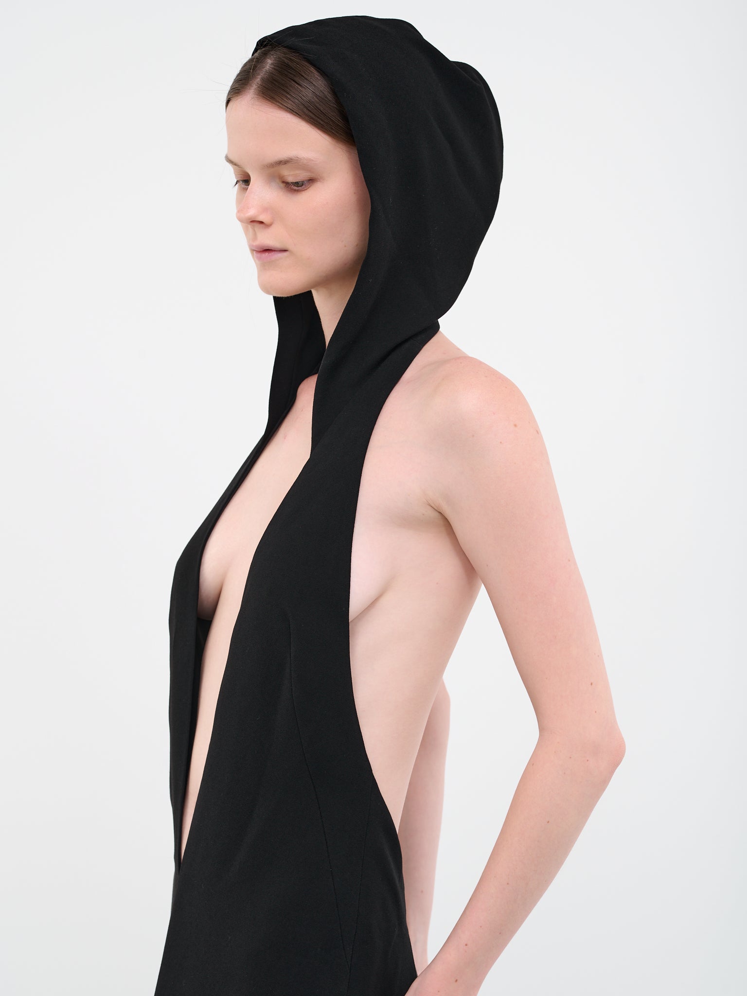 Hooded Maxi Dress (805-BLACK) Hooded Maxi Dress (805-BLACK)