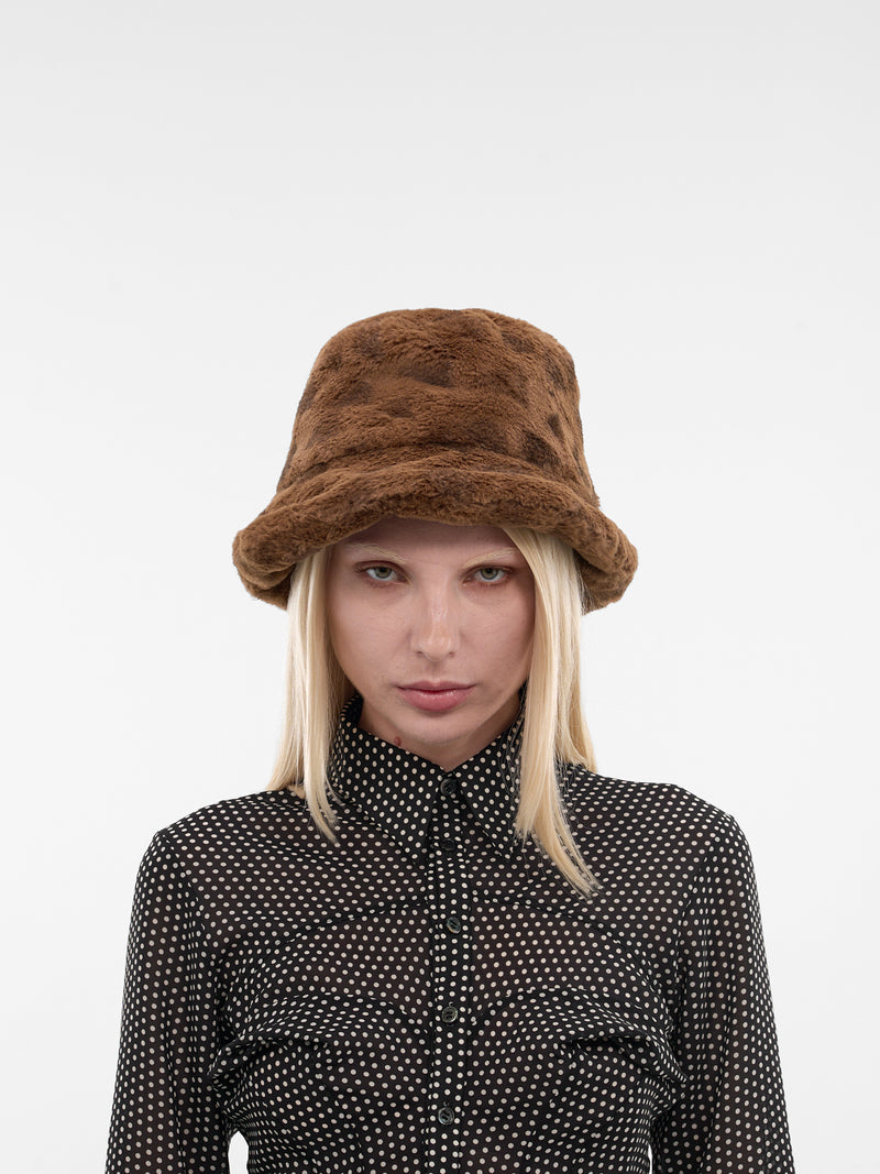 Brown Fur Tulleries Bucket Hat (809-TULLERIES-CAMEL)