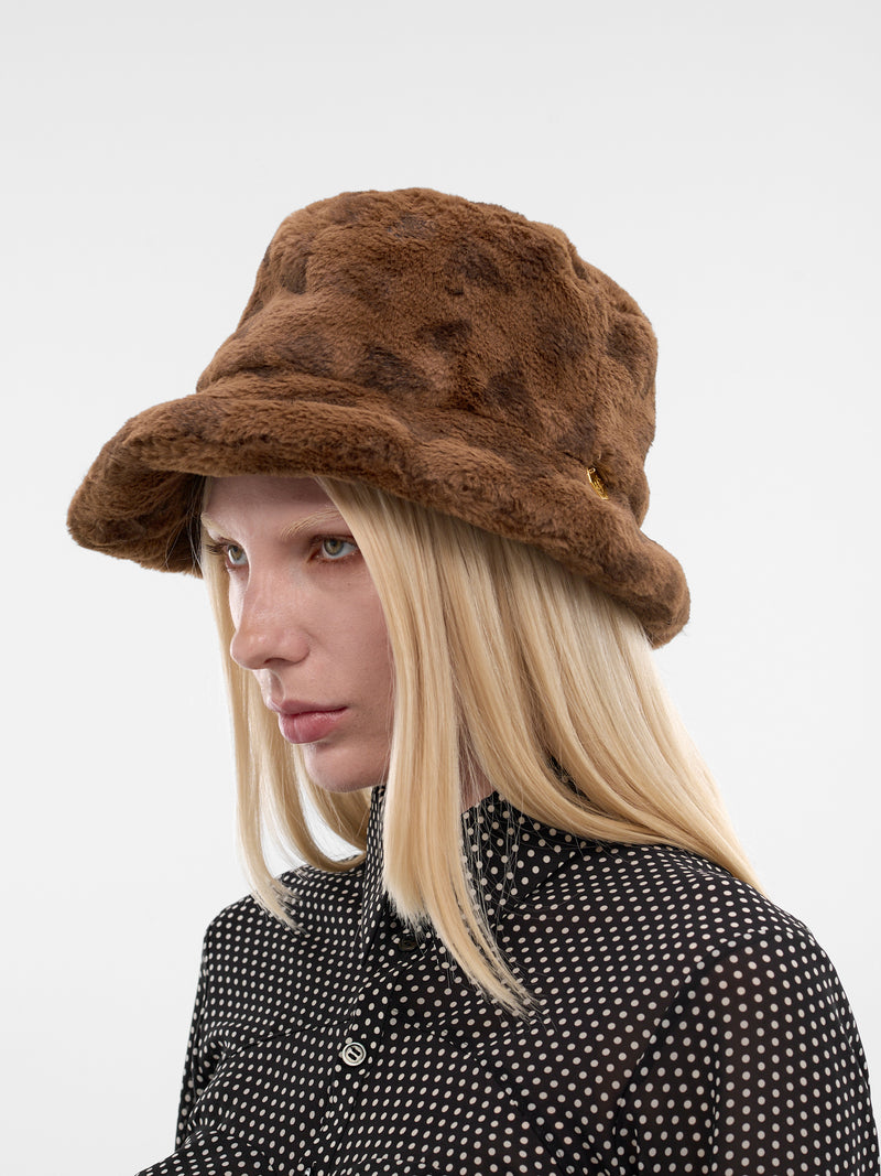 Brown Fur Tulleries Bucket Hat (809-TULLERIES-CAMEL)