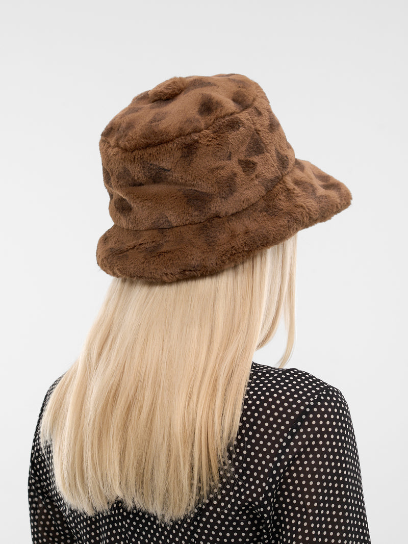 Brown Fur Tulleries Bucket Hat (809-TULLERIES-CAMEL)