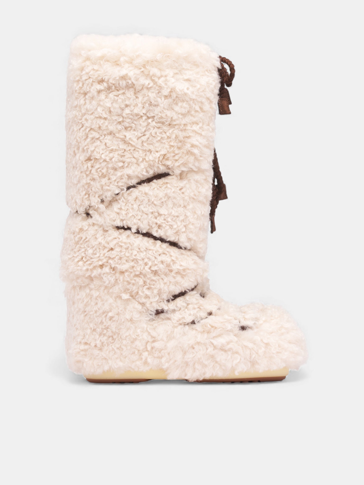 Ecru Icon Curly Extra Boots (0D1403070-L007-ECRU)