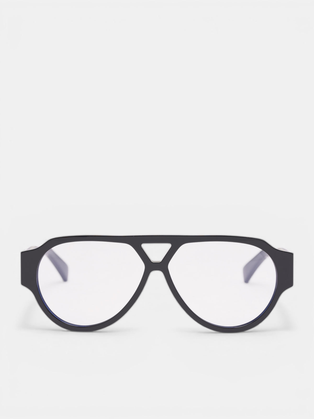 Black Rounded Aviator Glasses (810164V2Q30002-BLACK)