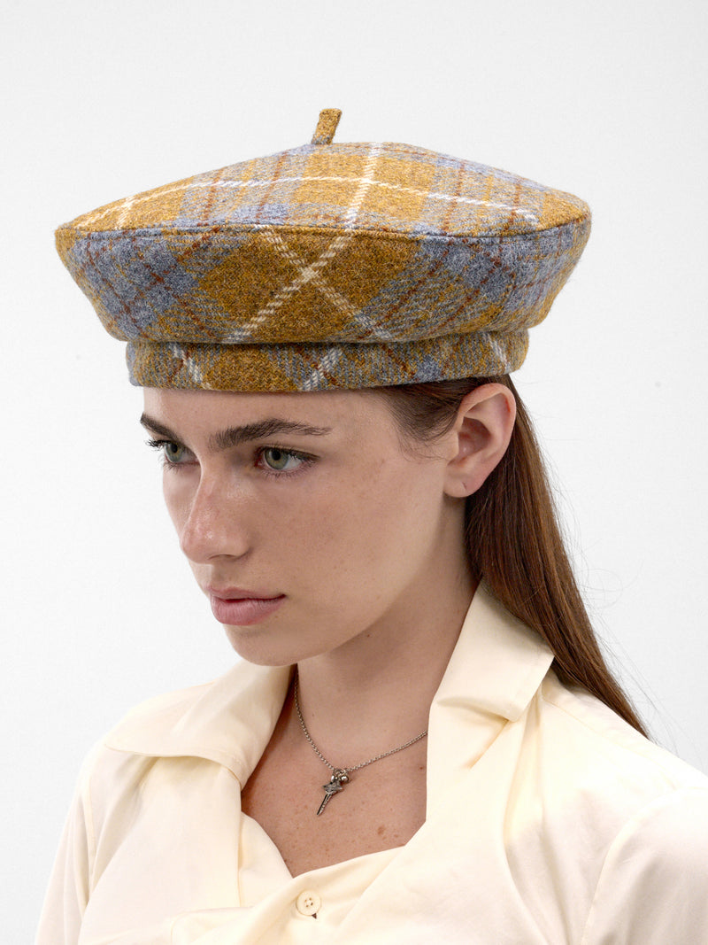 Plaid Tweed Beret (8102002I-W01N9-BERET-MULTI)