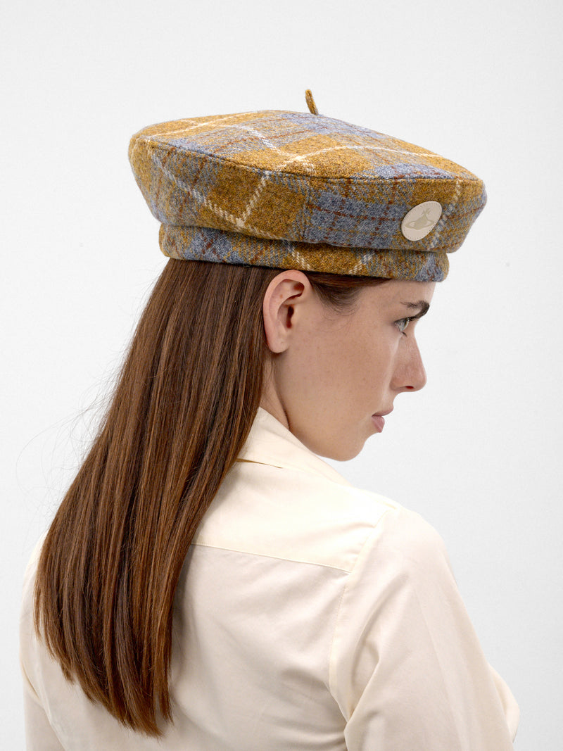 Plaid Tweed Beret (8102002I-W01N9-BERET-MULTI)