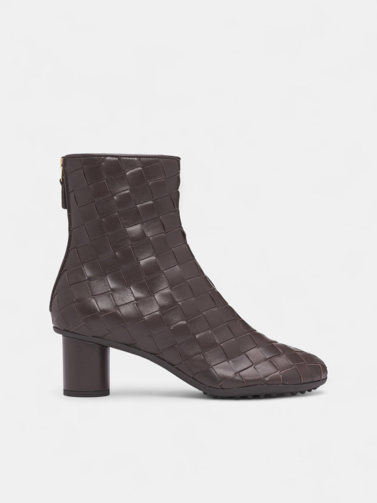 Brown Intrecciato Leather Boots (811017V2ED0-2113-FONDANT)