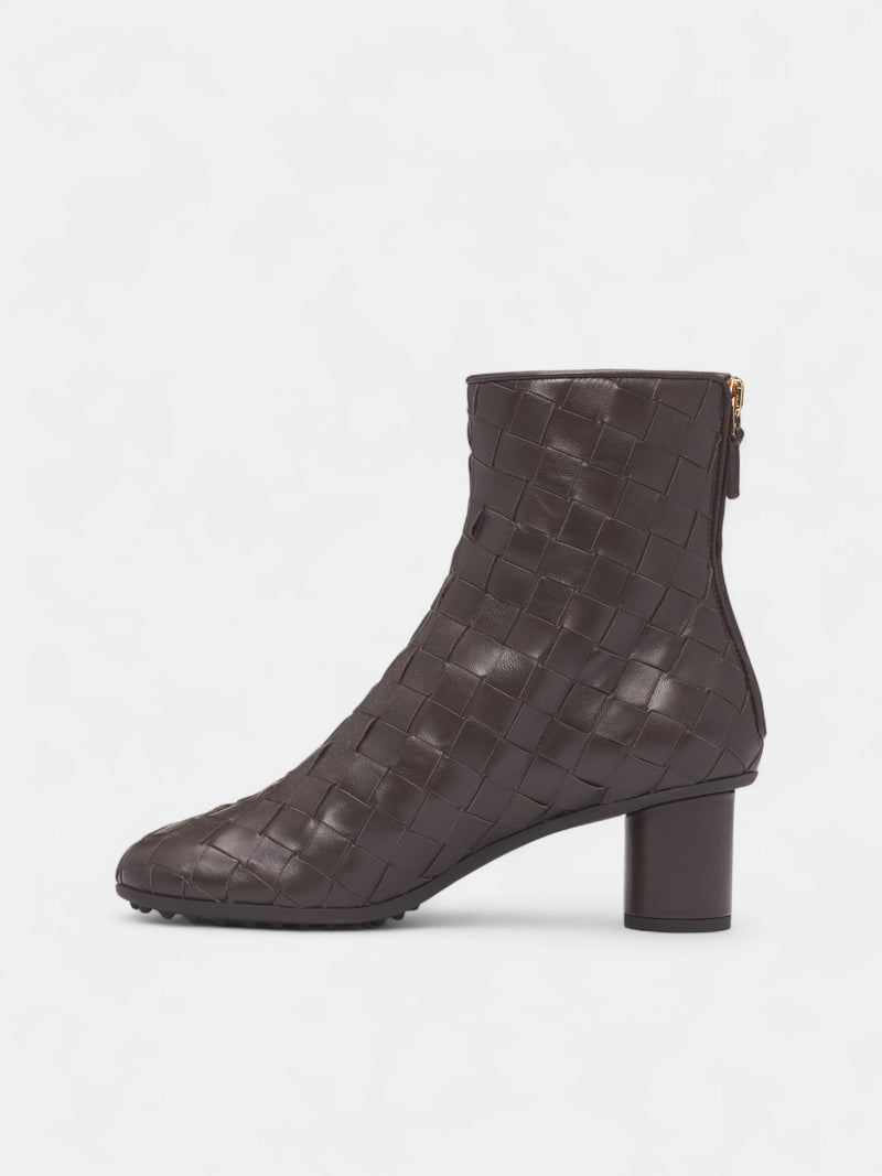 Brown Intrecciato Leather Boots (811017V2ED0-2113-FONDANT)