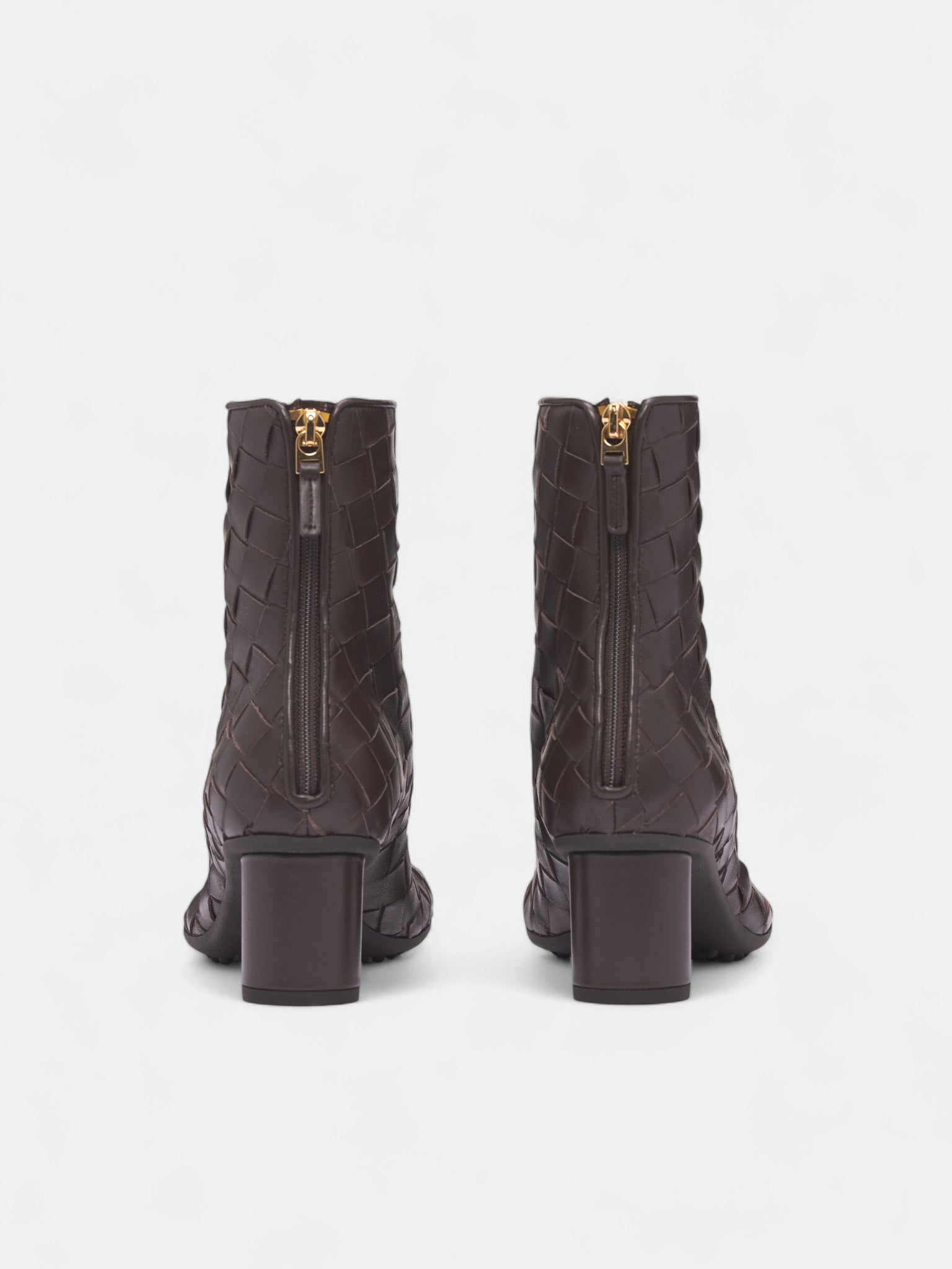 Brown Intrecciato Leather Boots (811017V2ED0-2113-FONDANT)