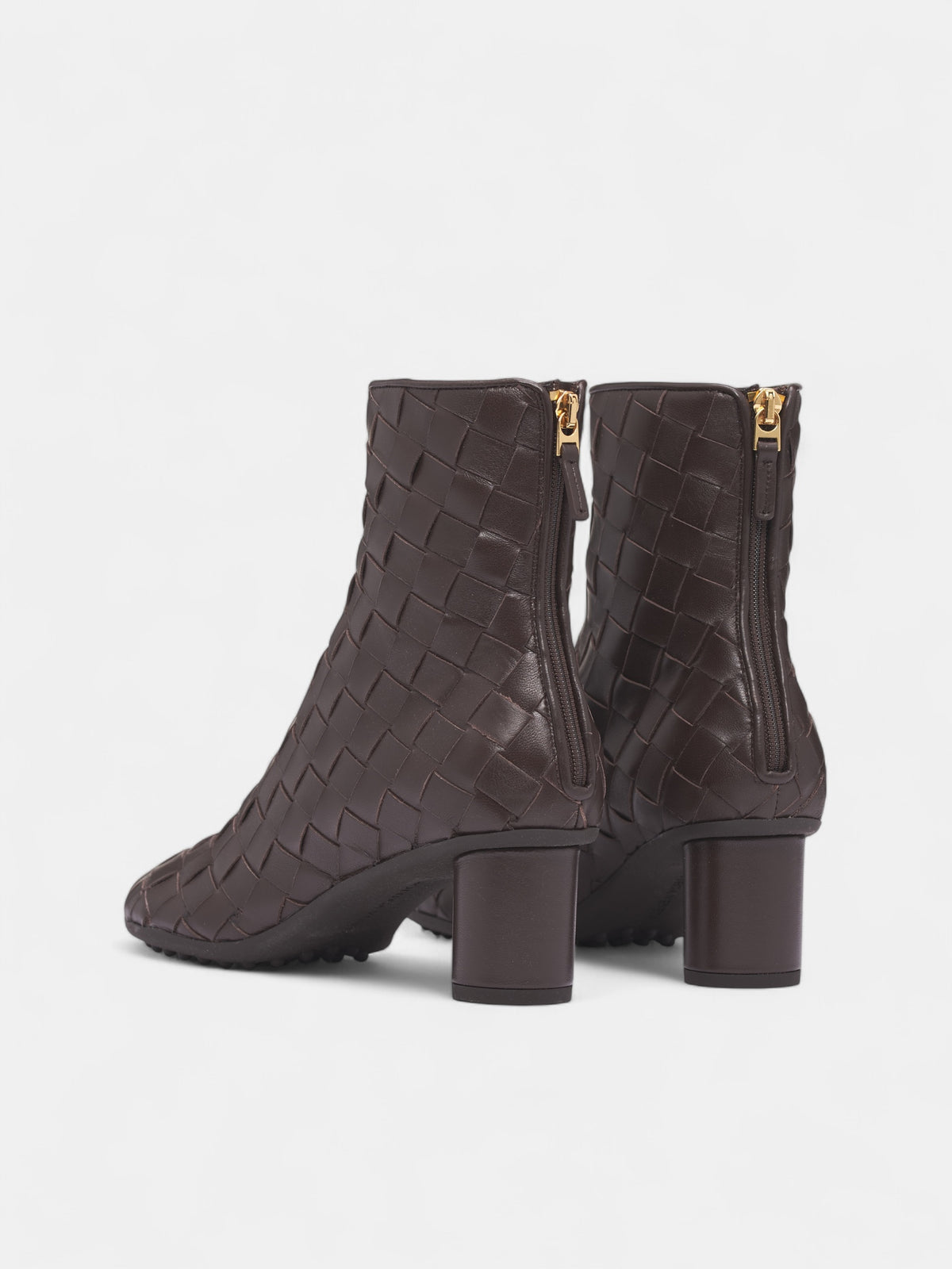 Brown Intrecciato Leather Boots (811017V2ED0-2113-FONDANT)
