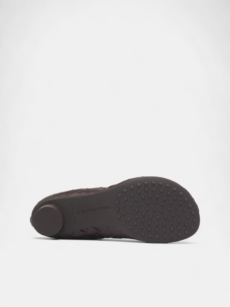 Brown Intrecciato Leather Boots (811017V2ED0-2113-FONDANT)