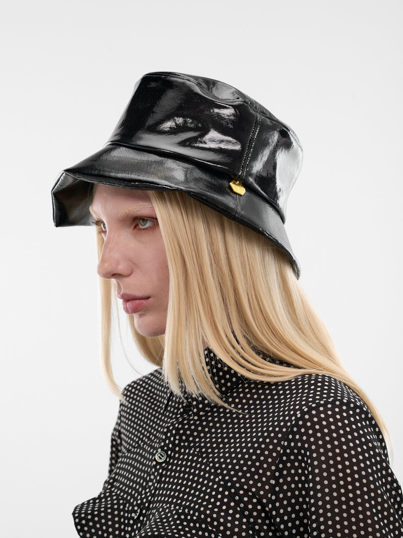 Black Vinyl Vincennes Bucket Hat (812-VINCENNES-BLACK)