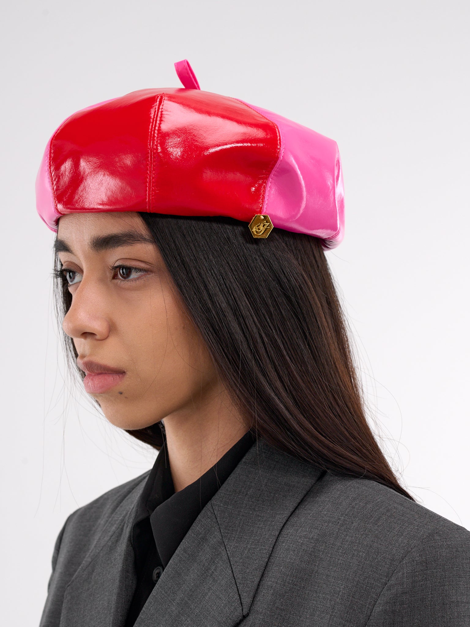 Boulogne Beret (811-BOULOGNE-HOT-PINK-RED)
