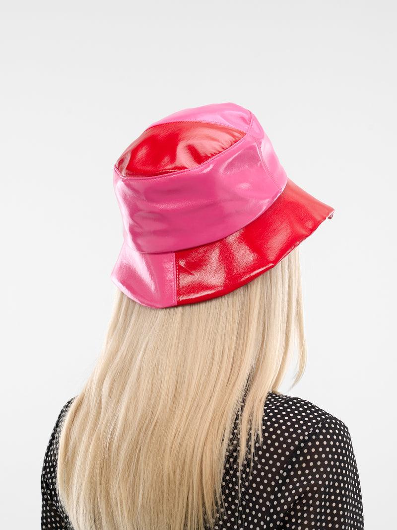 Vinyl Bucket Hat (812-VINCENNES-HOT-PINK-RED)