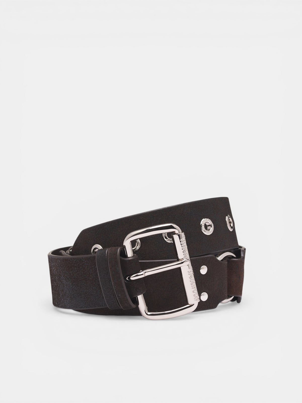 Brown Suede Leather Belt (8201007XU-L00BK-DARK-BROWN)