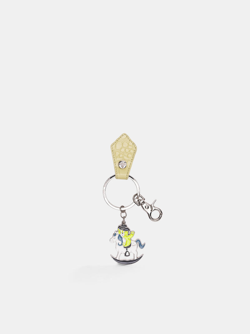 Rocking Horse Teddy Key Ring (8203012SU-OM002G-LIME-GREEN-CR)