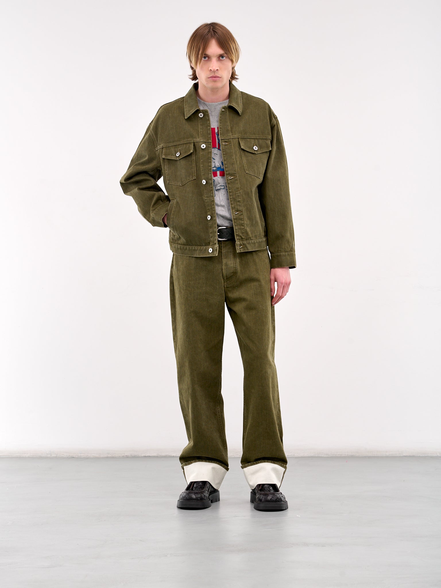 Colored Denim Jacket (824657V5DV0-4056-CAPER-STONE)