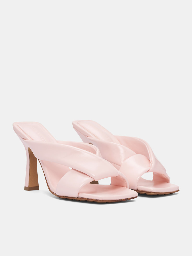 BOTTEGA VENETA Pink Heeled Mules | H.Lorenzo - front side