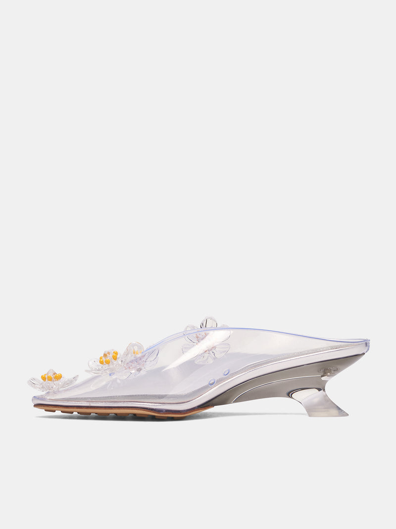 BOTTEGA VENETA Transparent Heeled Mules | H.Lorenzo - side