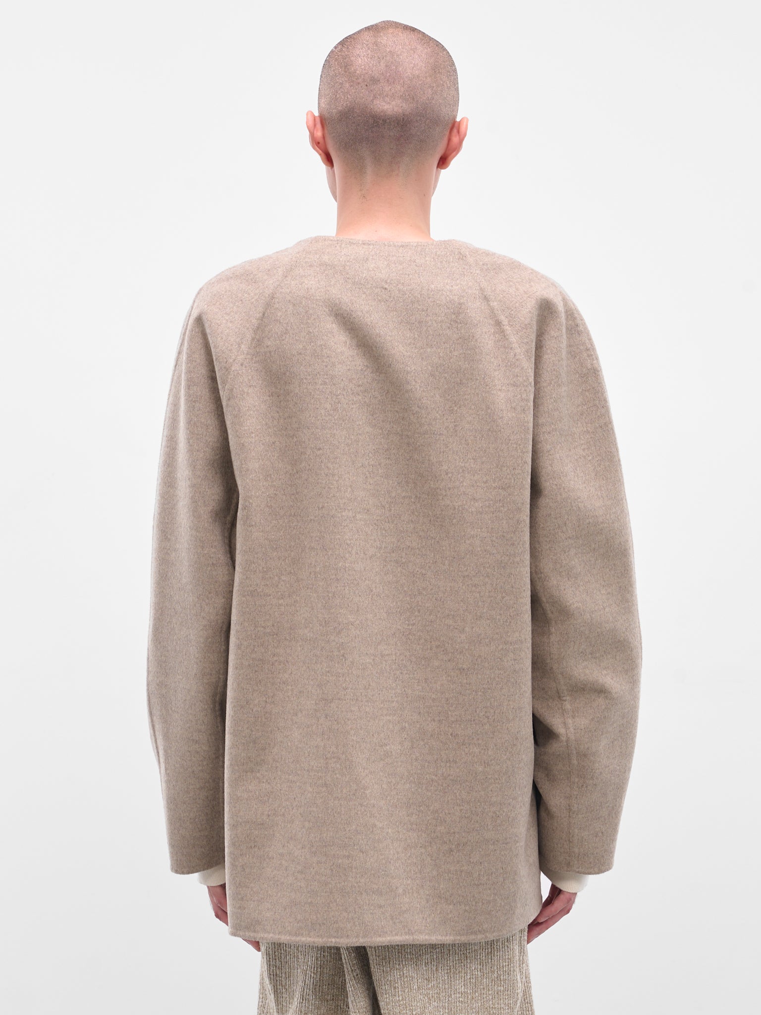 Beige Wool-Cashmere V-Neck Cardigan (829836V3OO0-2783-SANDSHELL-MEL)